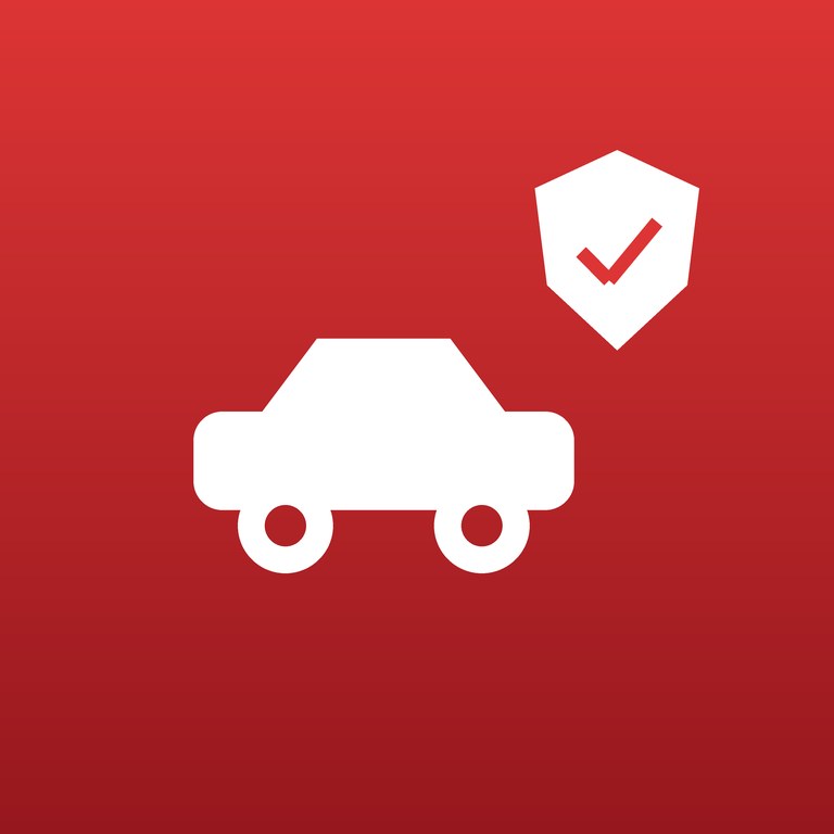Traffic insurance – car and protection icon